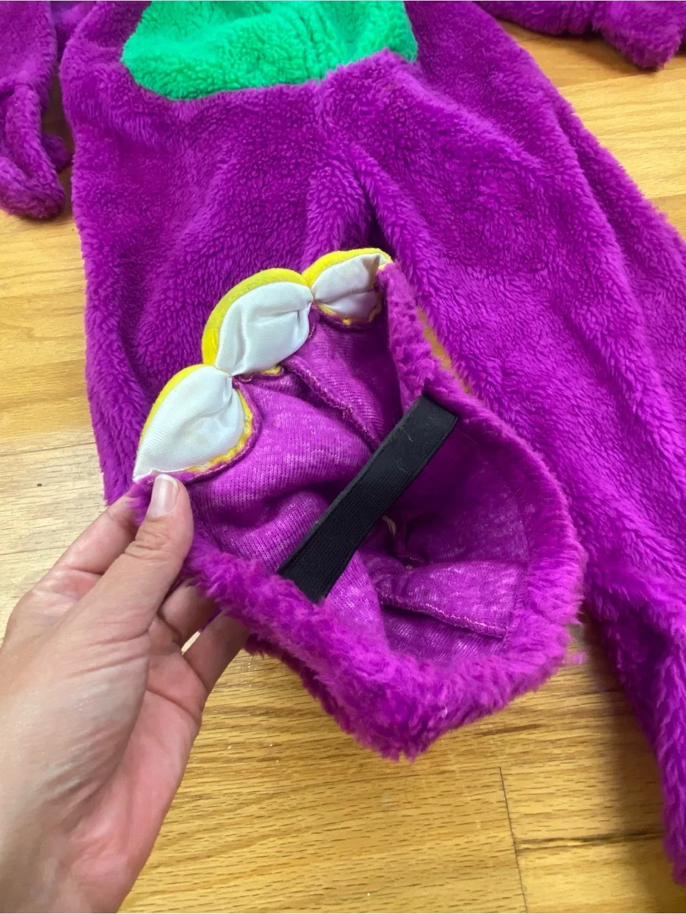 Barney The Purple Dinosaur Sherpa Fleece Kids Costume Zip 1997 halloween 4-6